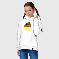 Толстовка оверсайз детская Bearly awake, цвет: белый — фото 2