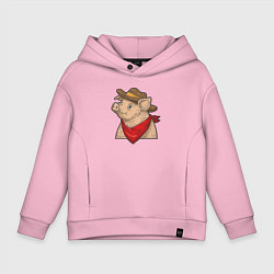 Детское худи оверсайз Свинка ковбой