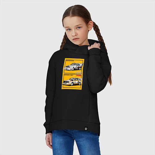 Детское худи оверсайз Audi гоночные / Черный – фото 3