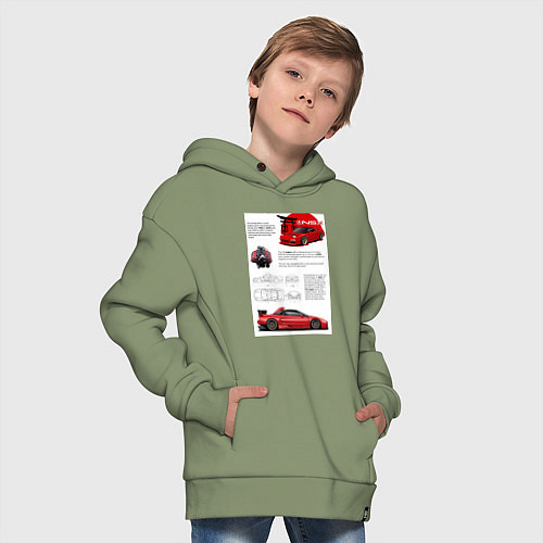 Детское худи оверсайз Honda nsx / Авокадо – фото 4
