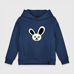 Толстовка оверсайз детская Токсичный заяц, цвет: тёмно-синий