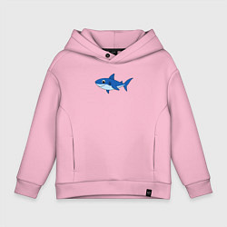 Толстовка оверсайз детская Милая акула улыбается, цвет: светло-розовый