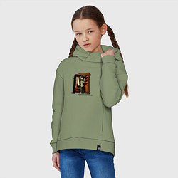 Толстовка оверсайз детская Скелет в шкафу, цвет: авокадо — фото 2