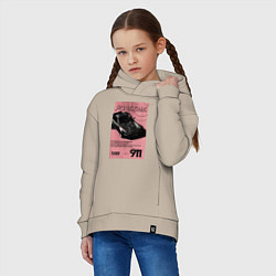 Толстовка оверсайз детская Porsche 911 авто, цвет: миндальный — фото 2
