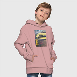 Толстовка оверсайз детская Volvo авто, цвет: пыльно-розовый — фото 2