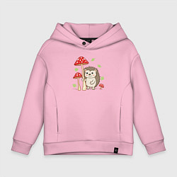 Детское худи оверсайз Ежик и мухоморы