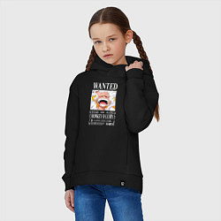 Толстовка оверсайз детская Monkey D Luffy - wanted, цвет: черный — фото 2