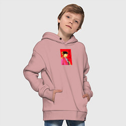 Толстовка оверсайз детская Чон Джонгук, цвет: пыльно-розовый — фото 2