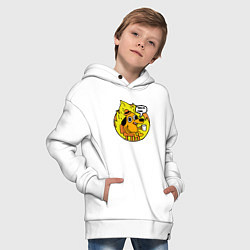 Толстовка оверсайз детская This is fine meme, цвет: белый — фото 2