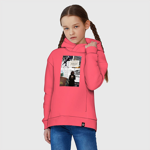Детское худи оверсайз Журналист эстетика / Коралловый – фото 3