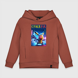 Детское худи оверсайз Cyber Pikachu - ai art fantasy