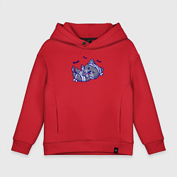 Детское худи оверсайз Котик-мумия и летучие мыши