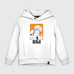 Толстовка оверсайз детская Человек-бензопила Denji Почита, цвет: белый
