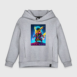 Детское худи оверсайз Cyberpunk - terrible Pikachu with claws