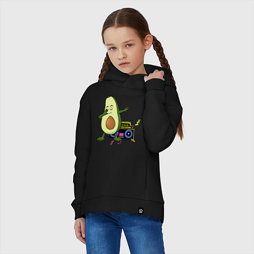 Детское худи оверсайз Авокадо и дискотека 90-х / Черный – фото 3