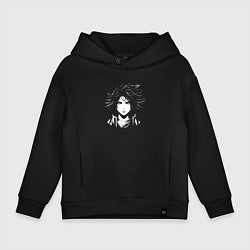 Детское худи оверсайз Аниме в чёрно белом