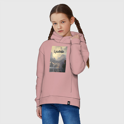 Детское худи оверсайз Lyudmila горная долина / Пыльно-розовый – фото 3