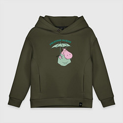 Детское худи оверсайз Бегемот под зонтом
