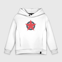 Толстовка оверсайз детская Red star symbol, цвет: белый