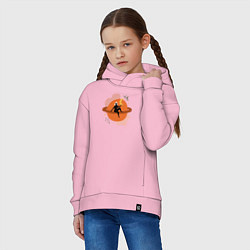 Толстовка оверсайз детская Девушка на сатурне, цвет: светло-розовый — фото 2