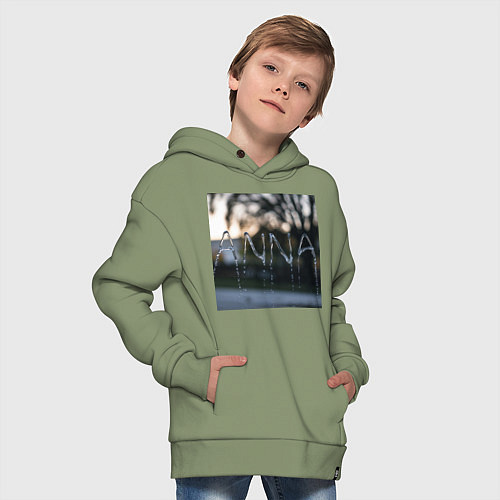 Детское худи оверсайз Имя Анна из капель дождя / Авокадо – фото 4