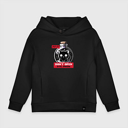 Толстовка оверсайз детская Dont open evil inside, цвет: черный
