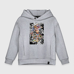 Детское худи оверсайз Ван-Пис Луффи коллаж