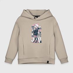 Толстовка оверсайз детская Chiaki Nanami - Neko Danganronpa, цвет: миндальный