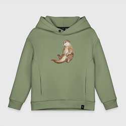 Детское худи оверсайз Выдра сидит
