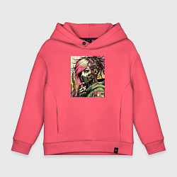 Детское худи оверсайз Cyber girl in a respirator - ai art fantasy