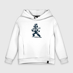 Детское худи оверсайз Пудель играет на гитаре укулеле