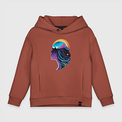 Детское худи оверсайз Космос девушка силует