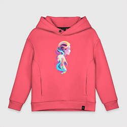 Детское худи оверсайз Радужный профиль девушки