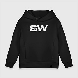 Толстовка оверсайз детская Street Workout OldSchool White Hoodie, цвет: черный