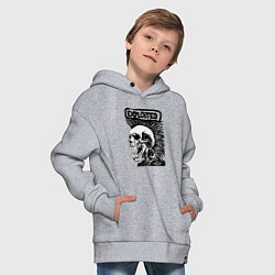 Толстовка оверсайз детская The exploited skull, цвет: меланж — фото 2