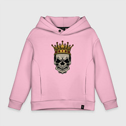 Толстовка оверсайз детская Череп с короной, цвет: светло-розовый
