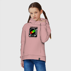 Толстовка оверсайз детская Ямайская звуковая система, цвет: пыльно-розовый — фото 2