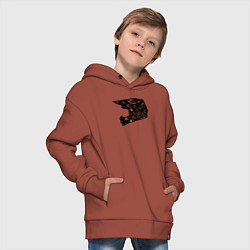 Толстовка оверсайз детская Космический кемпер, цвет: кирпичный — фото 2