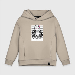 Толстовка оверсайз детская Nezuko girl hunter one, цвет: миндальный