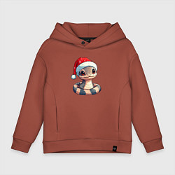 Детское худи оверсайз Новогодняя полосатая змейка