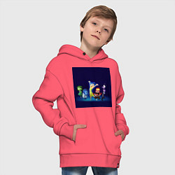 Толстовка оверсайз детская Все эмоции персонажи мультфильм головоломка, цвет: коралловый — фото 2