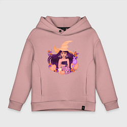Толстовка оверсайз детская Будущая ведьма, цвет: пыльно-розовый