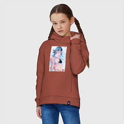 Толстовка оверсайз детская Геншин Эола Лоуренс, цвет: кирпичный — фото 2