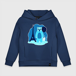 Детское худи оверсайз Медведь в Париже