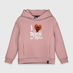 Детское худи оверсайз Я люблю рок н ролл арт