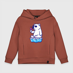 Детское худи оверсайз Мишка с мороженым