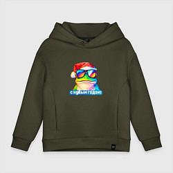 Детское худи оверсайз С новым годом от лягушки