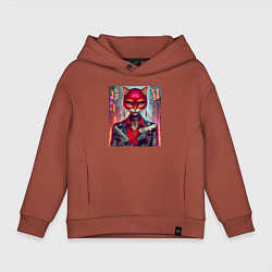 Толстовка оверсайз детская Godmother of the mafia - ai art fantasy, цвет: кирпичный