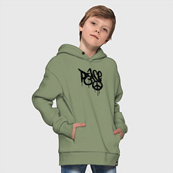 Толстовка оверсайз детская Graffiti peace, цвет: авокадо — фото 2