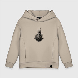 Толстовка оверсайз детская Небесный замок, цвет: миндальный